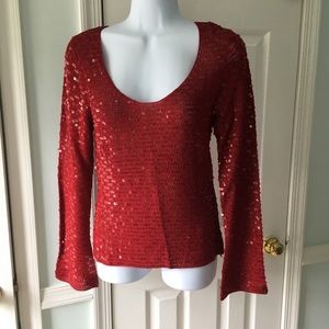 INC red sequence long sleeve shirt